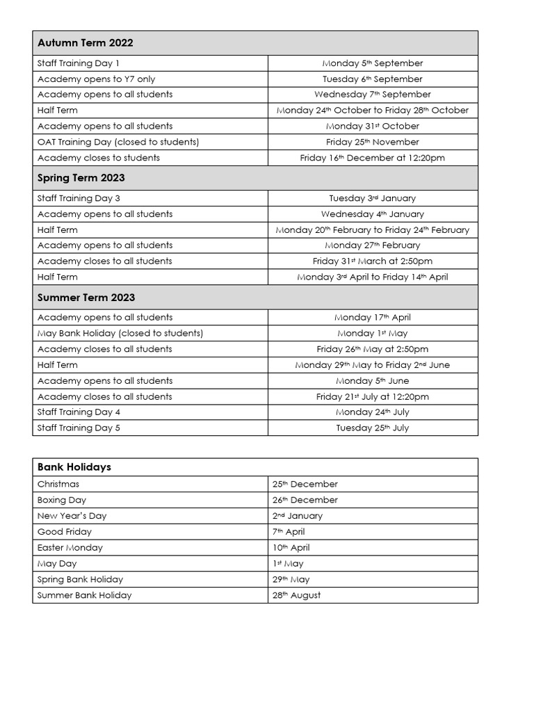 Term Dates 2022 23 PDF
