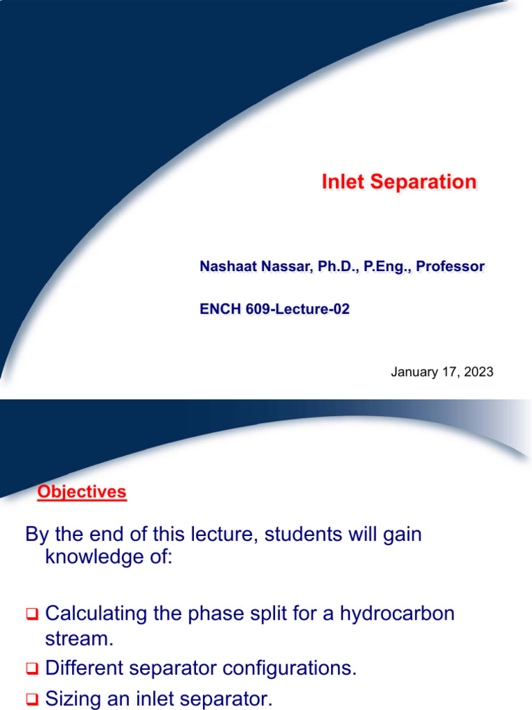 Inlet Separation Techniques in Gas Processing | PDF | Phase (Matter ...
