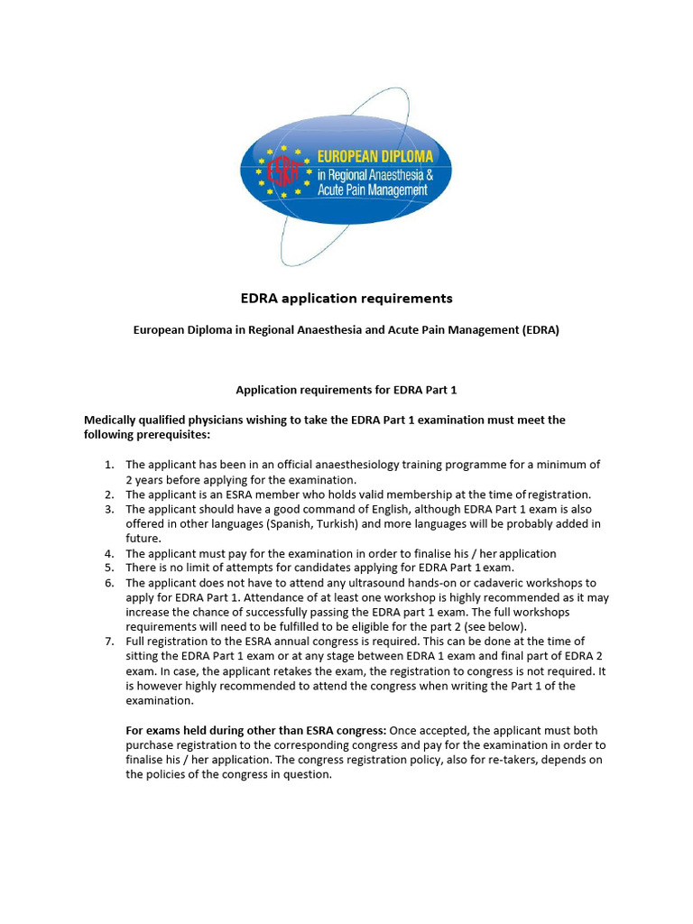 EDRA Application Requirements Overview | PDF | Medicine | Health Care