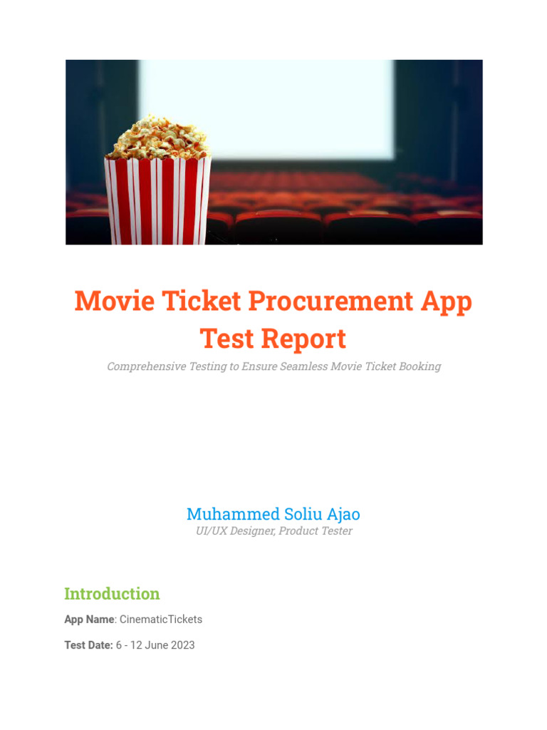 Test Report, Movie App | PDF