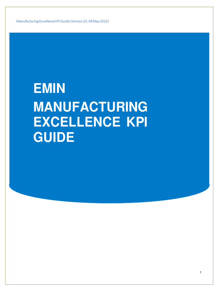 Manufacturing Excellence KPI Guide | PDF | Performance Indicator ...