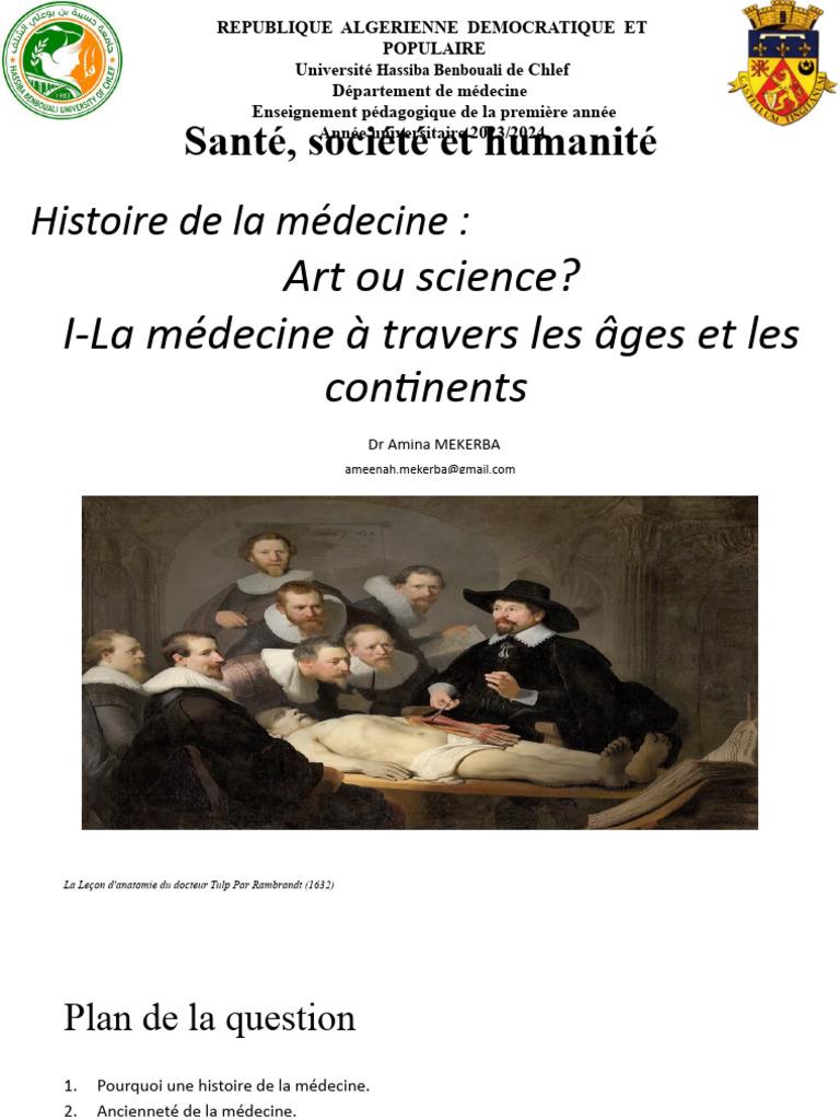 HM1la Medecine A Travers Les Ages Et Les Continents PDF Médecine