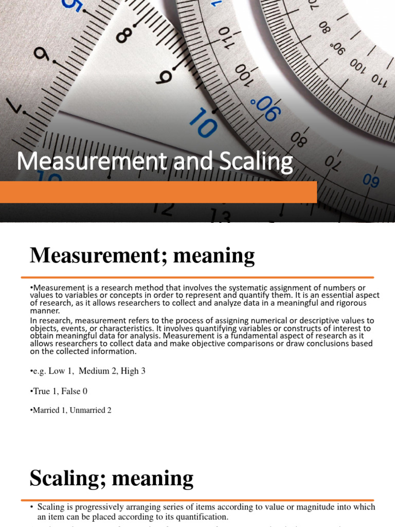 Measurement And Scaling Techniques