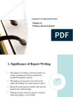 Methods of Writing A Research Report