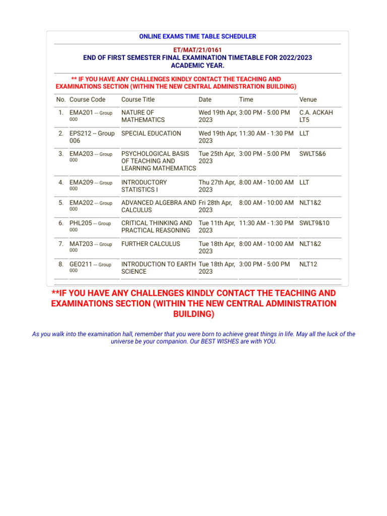 UCC Exams PDF