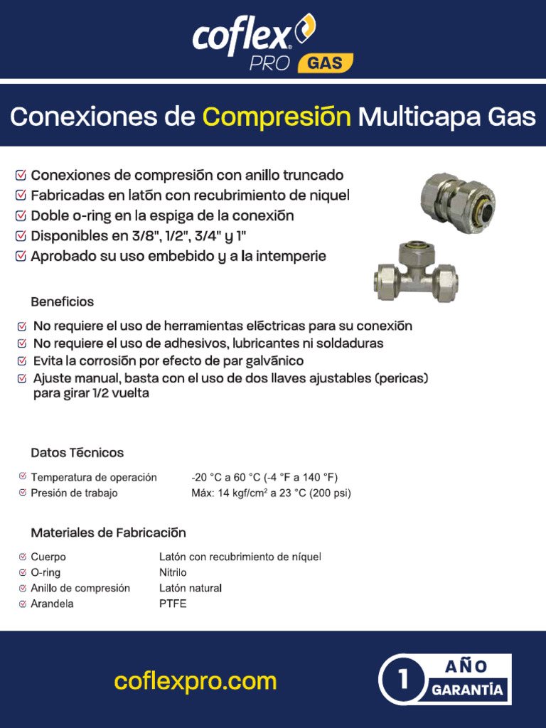 Conexiones Tuberia Pe-Al-Pe Gas | PDF