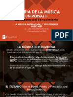 HISTORIA DE LA MÚSICA UNIVERSAL II Albores Del Renacimiento Música Instrumental y Géneros