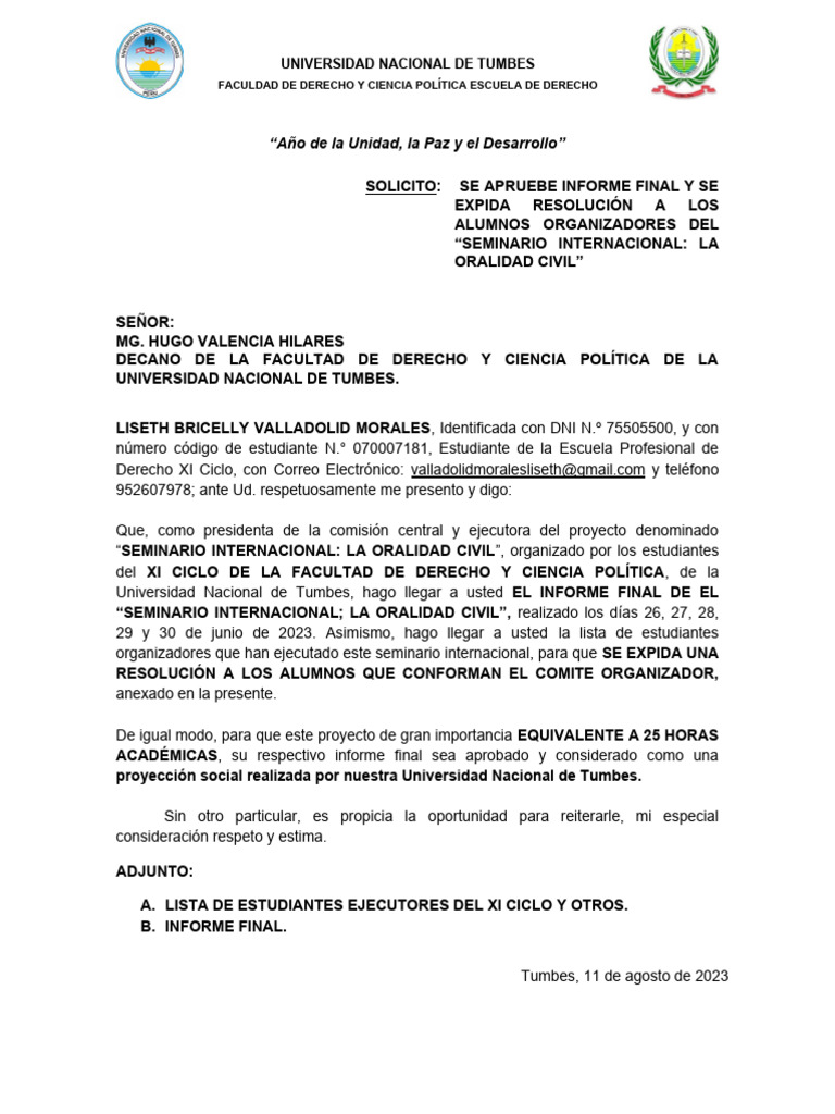 Solicitud de resolucion final pdf ciencias pol ticas