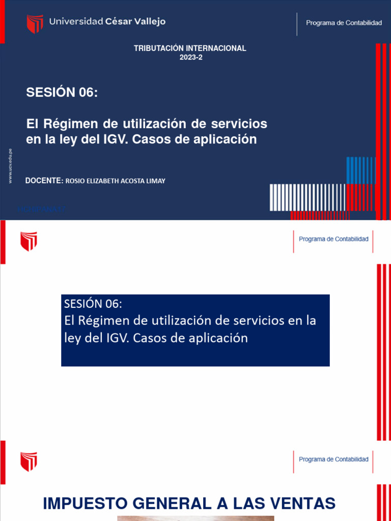 Sesion 06 Tributacion Internacional Pdf Impuestos Impuesto Al