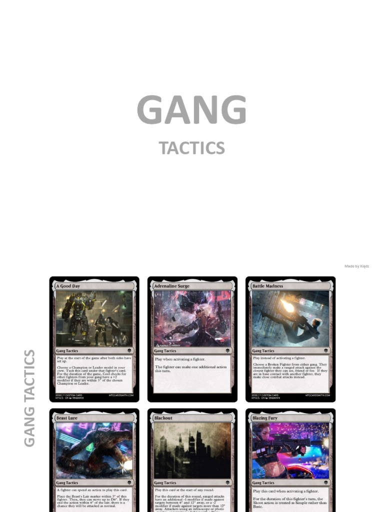 Necromunda Underhive - Custom Gang Cards PRINT | PDF