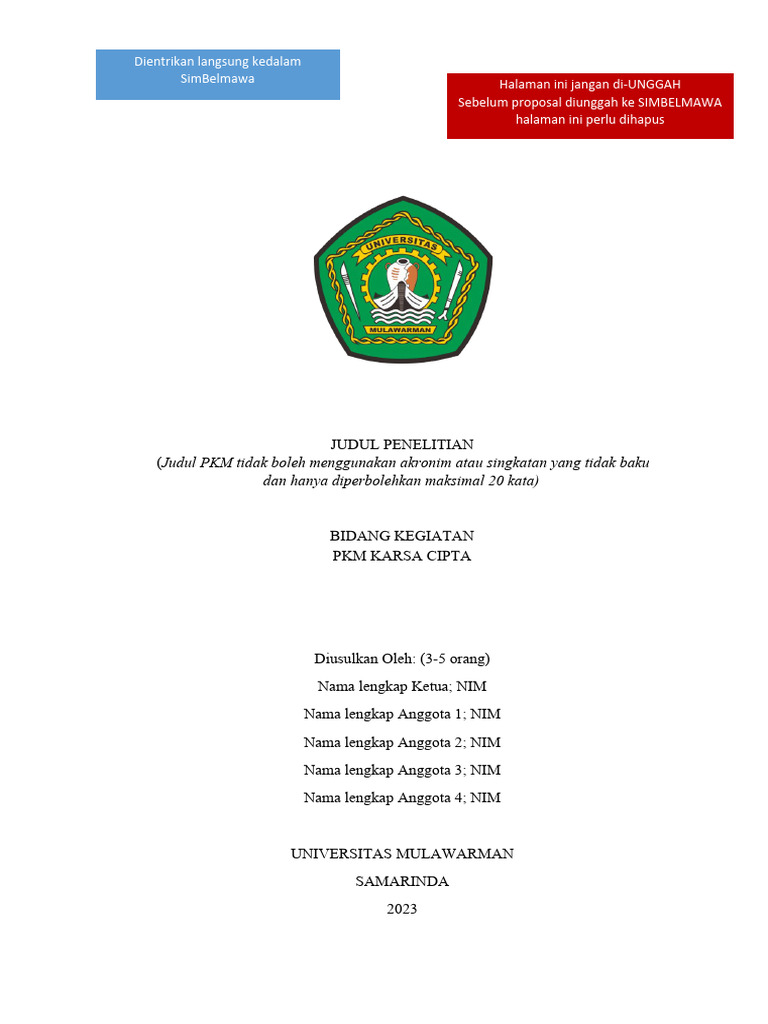 Panduan Penulisan Proposal PKM-KC | PDF