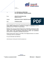 Memo - Inputs To The FY 2022 DTI Annual Report - POs