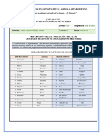 Evaluación Parcial de Geografía Regional DEPARTAMENTOS Y CAPITALES DE COLOMBIA 7° IEDAP 08 & 14 08 23