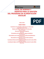 Manual de Normas y Procedimientos para La Gestión Del Programa de Alimentación Escolar