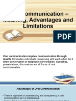 ORAL COMM Meaning Advantages and Limitations