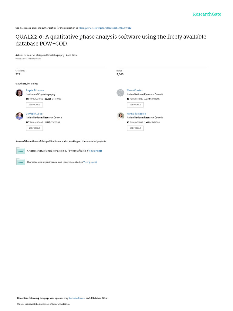 QUALX2.0: A Qualitative Phase Analysis Software Using The Freely ...