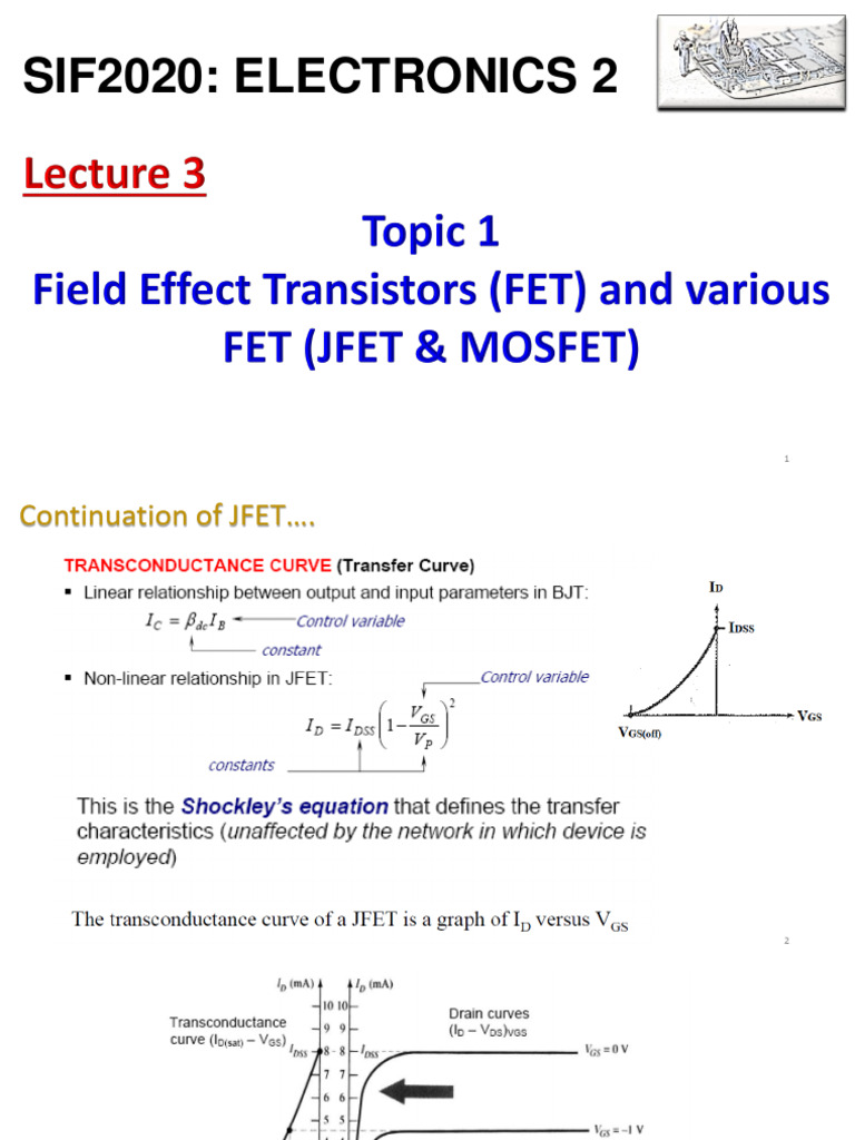 Lecture 3JFET MOSFET PDF