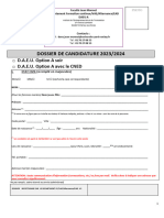 Dossier de Candidature Daeu A - Soir Et Cned 2023-2024