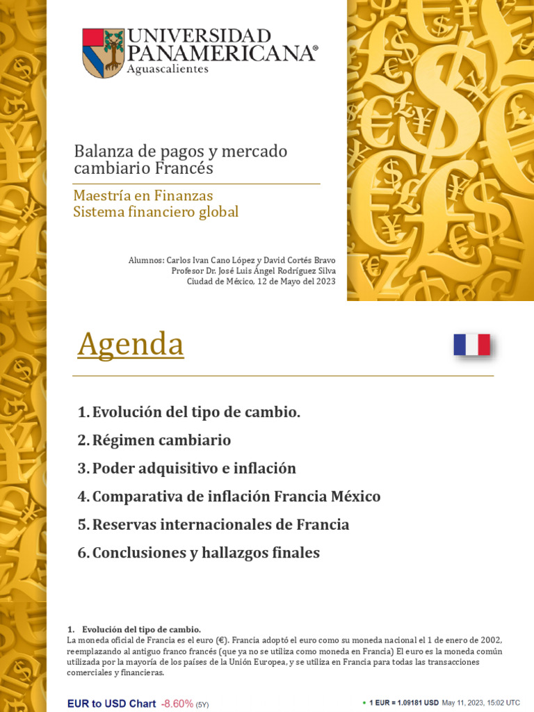 Análisis de Balanza de Pagos en Francia | PDF | Inflación | Moneda