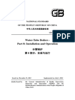 Water-Tube Boilers - Part 8: Installation and Operation: National Standard of The People'S Republic of China