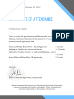 Certificate Attendance Letter