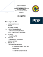 PROGRAM For BATCH 3 TRAINING