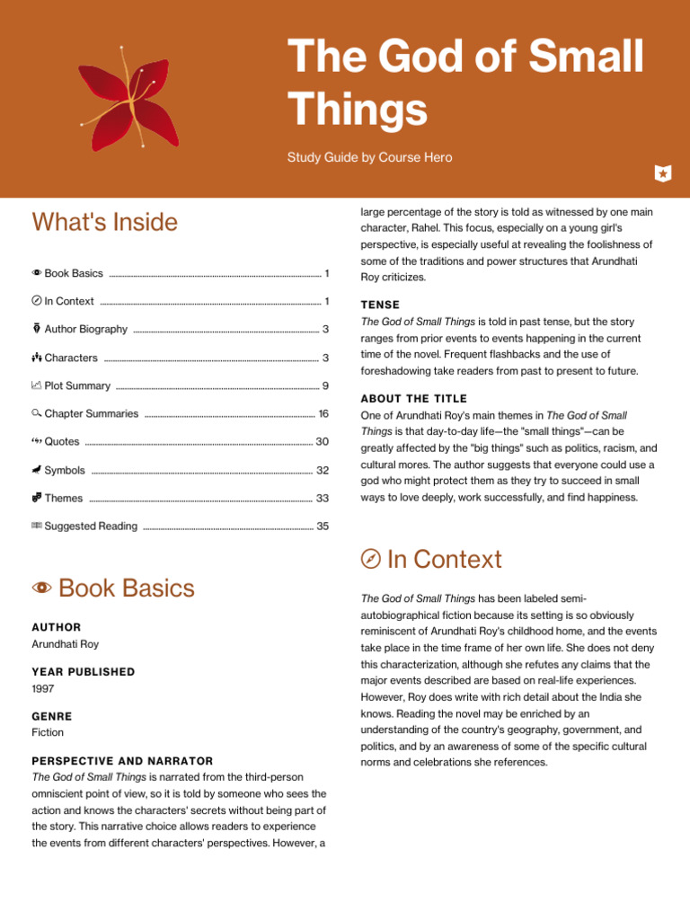 The God of Small Things Study Guide PDF Narration