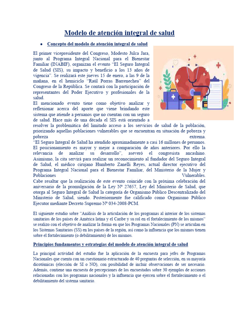 Modelo de Atención Integral en Salud | PDF | Metodología de encuesta ...