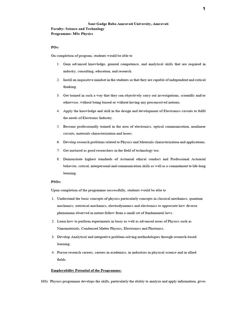 MSc Physics Syllabus Overview | PDF | Schrödinger Equation | Quantum ...
