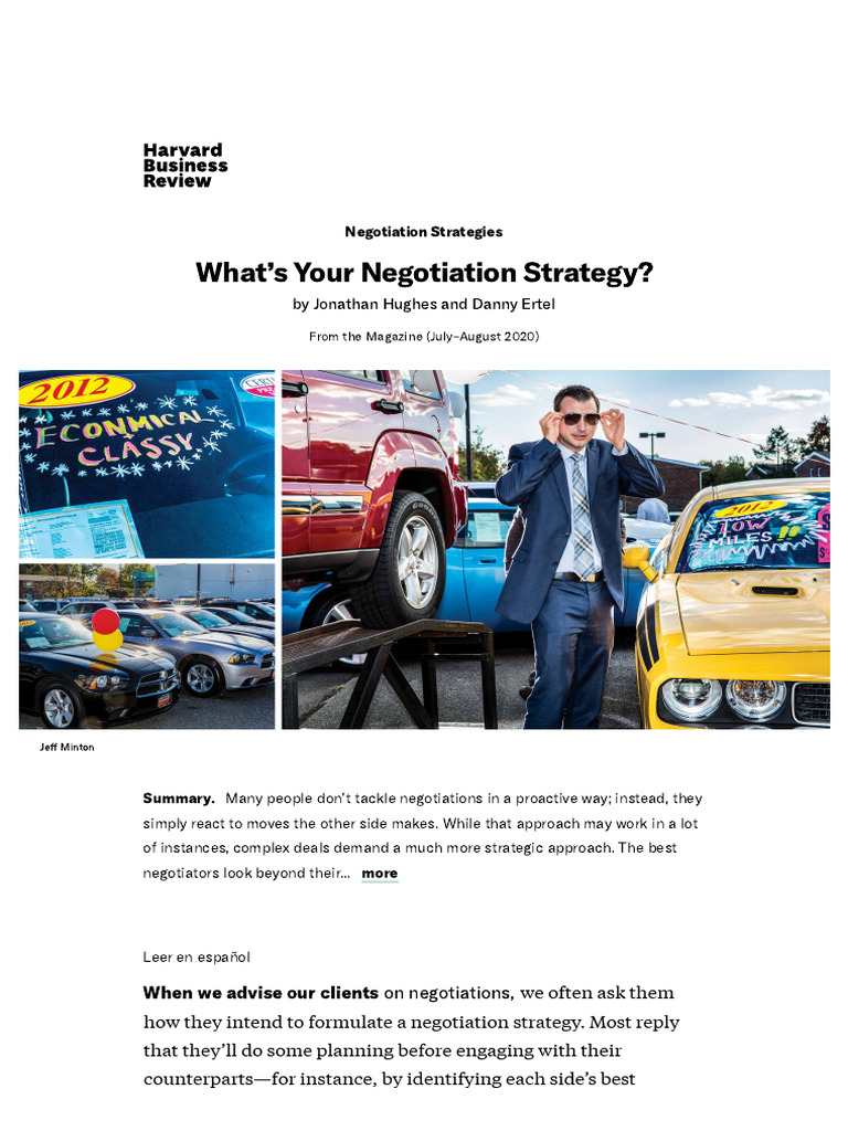 What S Your Negotiation Strategy Pdf Negotiation Supply Chain