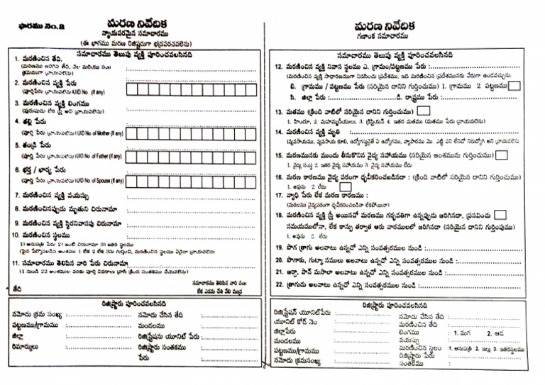 Death Application Form | PDF