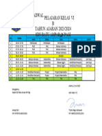 Jadwal Pelajaran Vi B