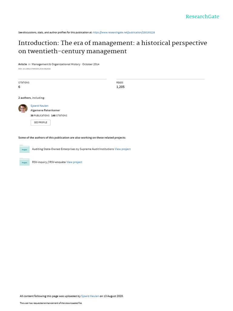 Introduction Theories of Management | PDF | Historian | Historiography