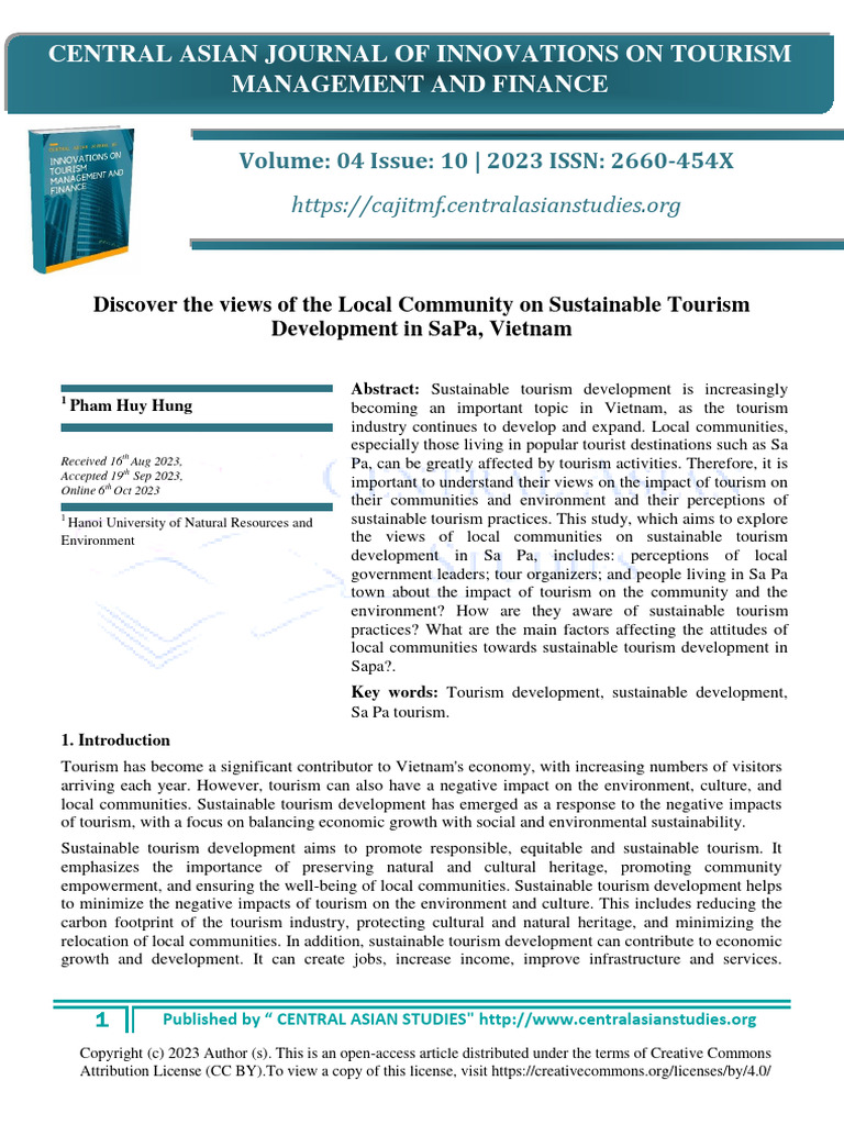 1-6 Discover The Views of The Local Community On Sustainable Tourism ...
