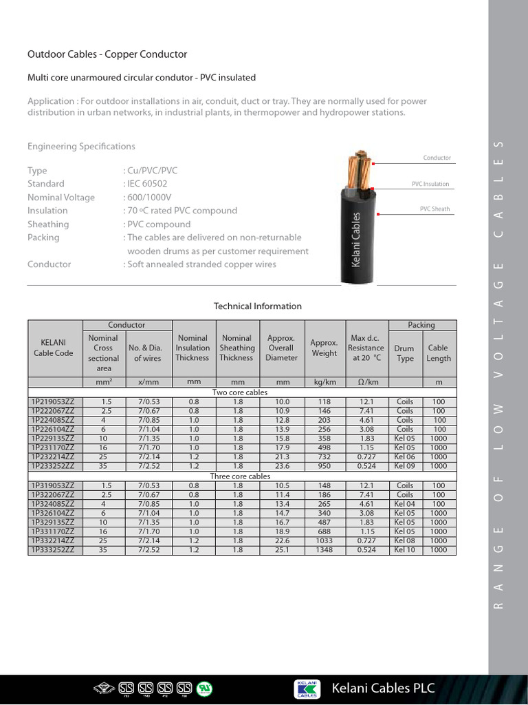 Low Voltage Outdoor Copper Cables | PDF | Computers | Technology ...