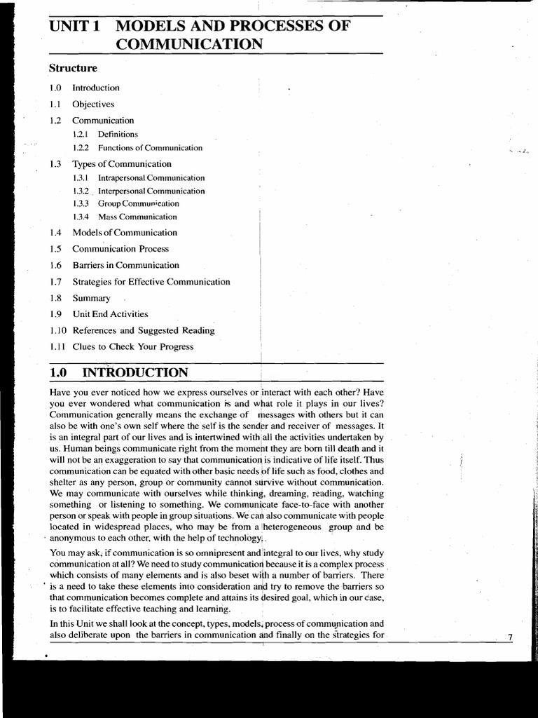 Unit 1 | PDF | Communication | Interpersonal Communication