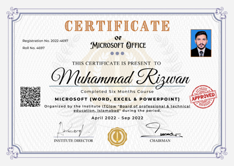 Computer Certificate Sample PDF
