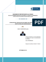 Universite Protestante Au Congo: L'Analyse de L'Efficacite de Credit de Groupe Au Sein Des Institutions de Microfinance