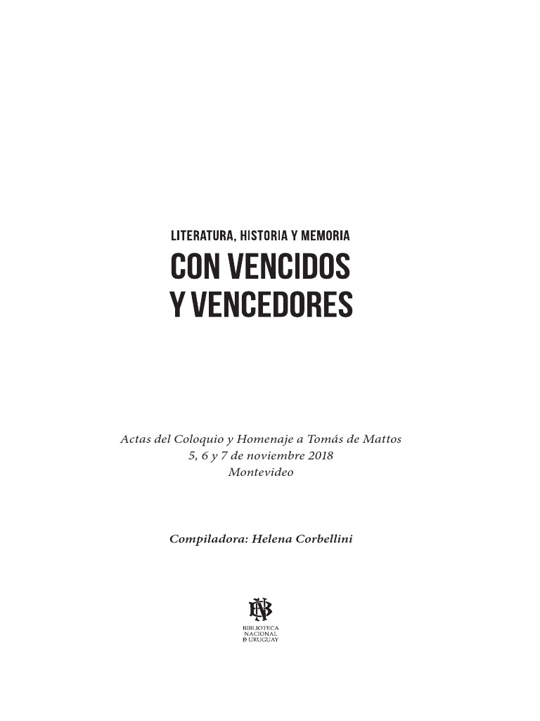 Con Vencidos y Vencedores. Literatura, Historia y Memoria, PDF, Testimonio
