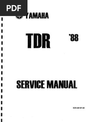 Yamaha TDR 1988 Service Repair Manual | PDF