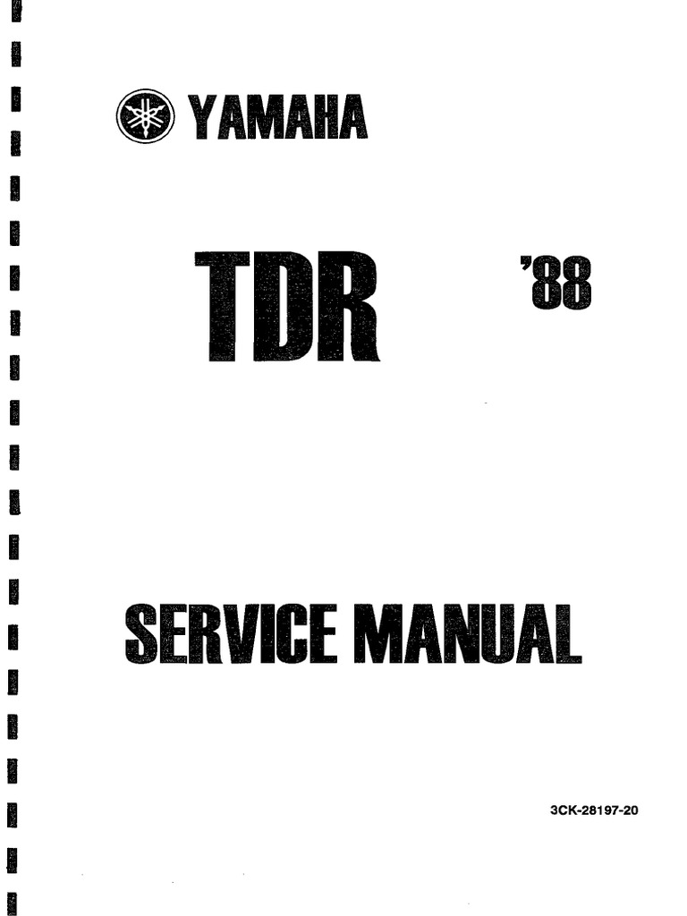 YAMAHA TDR50 サービスマニュアル Yamaha TDR 1988 Service Repair Manual | PDF