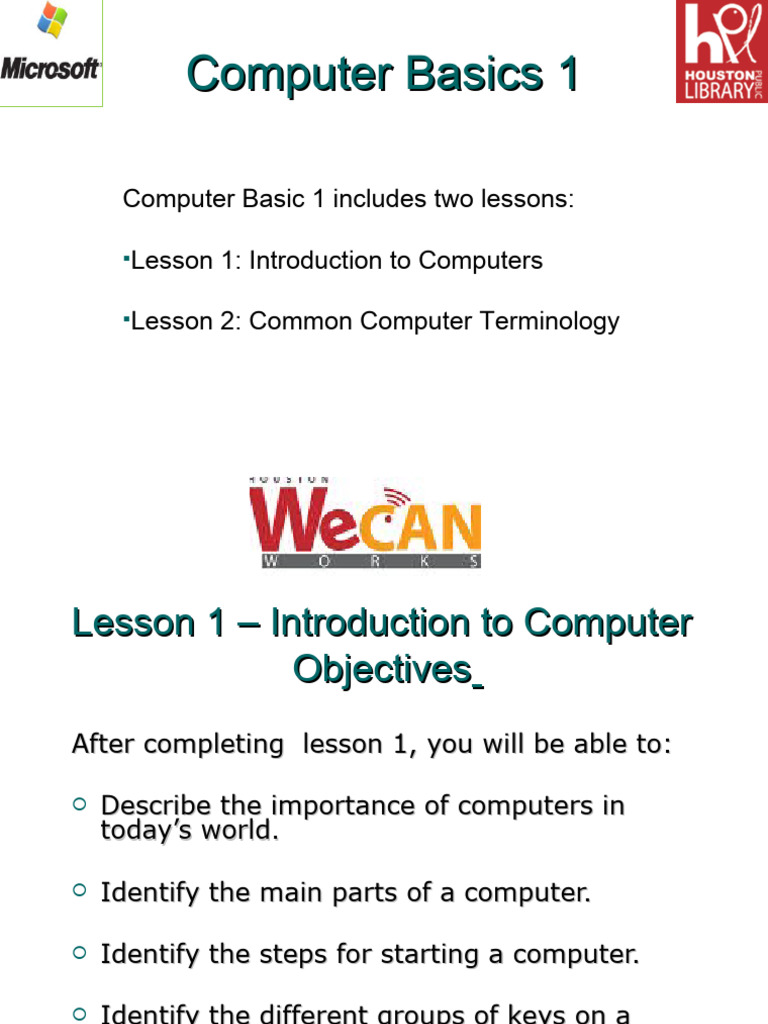 Computer Basics 1 | PDF | Games & Activities | Computers
