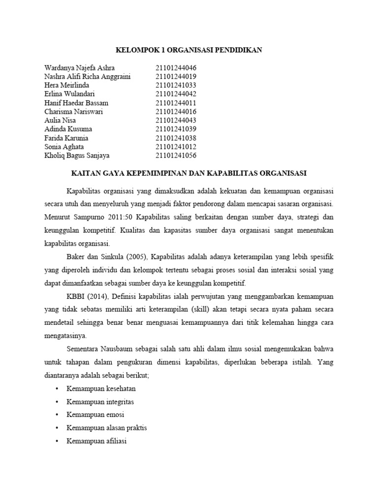 Kelompok 1 Organisasi Pendidikan | PDF | Karier & Perkembangan