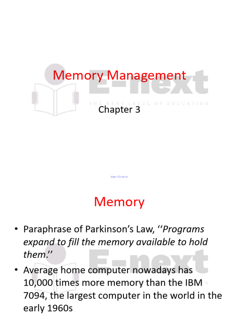 3 Memory Management (E Next - In) | PDF | Teaching Methods & Materials