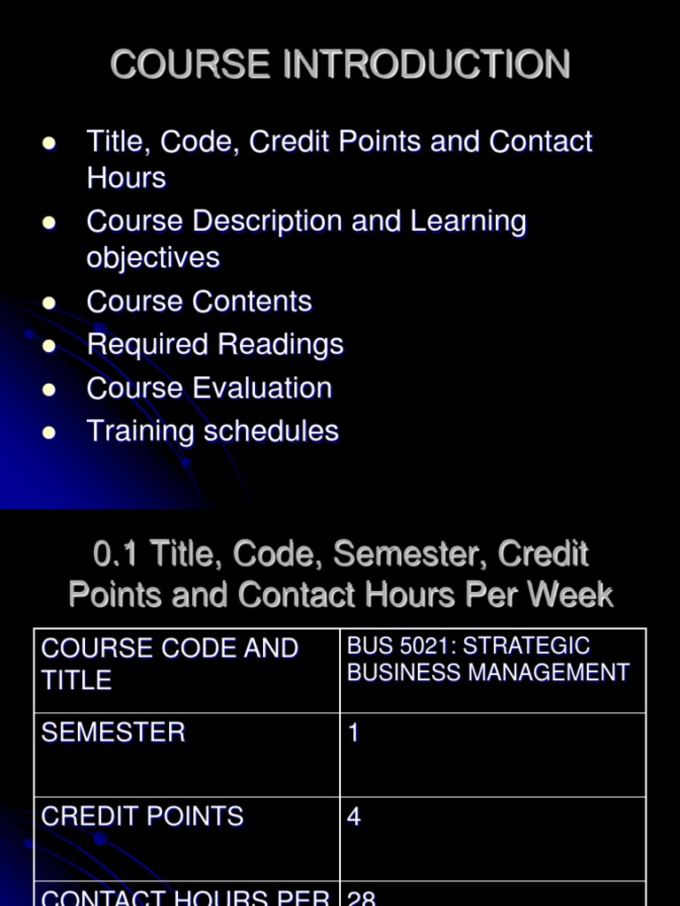 Strategic Business Management Course Guide | PDF | Strategic Management ...