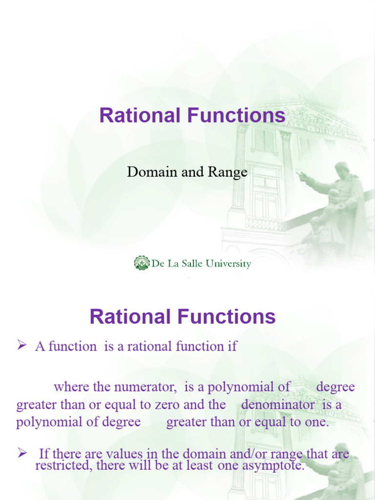 Rational Functions: Domain and Range | PDF