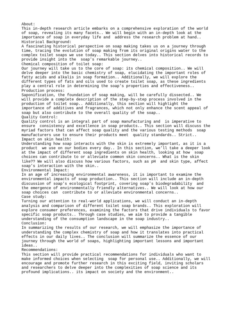 Toilet Soap PDF Soap