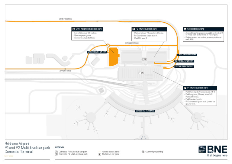 Brisbane Airport Domestic Terminal Parking Map PDF Parking Parking Lot
