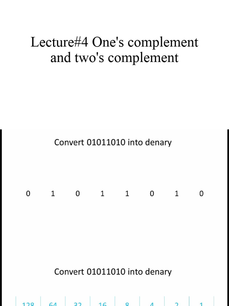 One's and Two's Complement Lecture | PDF | Career & Growth | Foreign ...