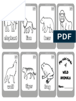 Wild Animals 1 Coloring Mini Cards